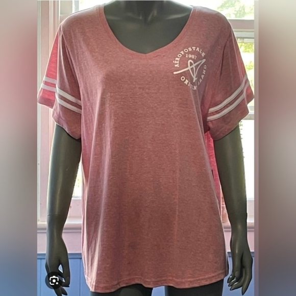 Aeropostale Pink V-Neck T-Shirt - Picture 1 of 6